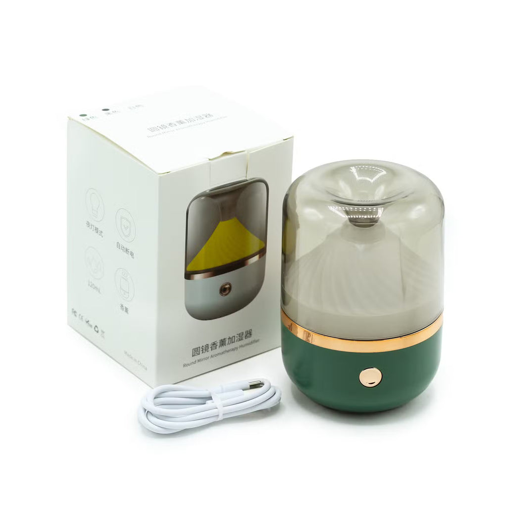 Difusor de aromas verde y bronce · USB-C