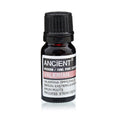 Frasco de cristal ámbar de 10 ml con tapón negro y etiqueta de aceite esencial de valeriana