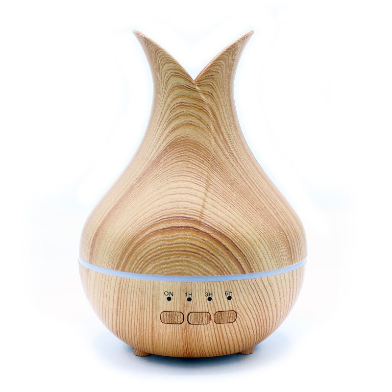 Difusor de aromas Palermo con forma de jarrón y acabado imitación madera