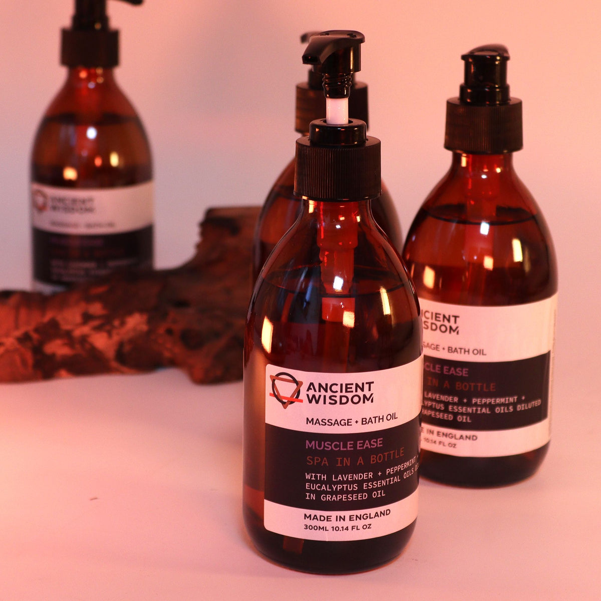 Aceite de masaje y baño · Activo · Lavanda, menta y eucalipto · 300 ml