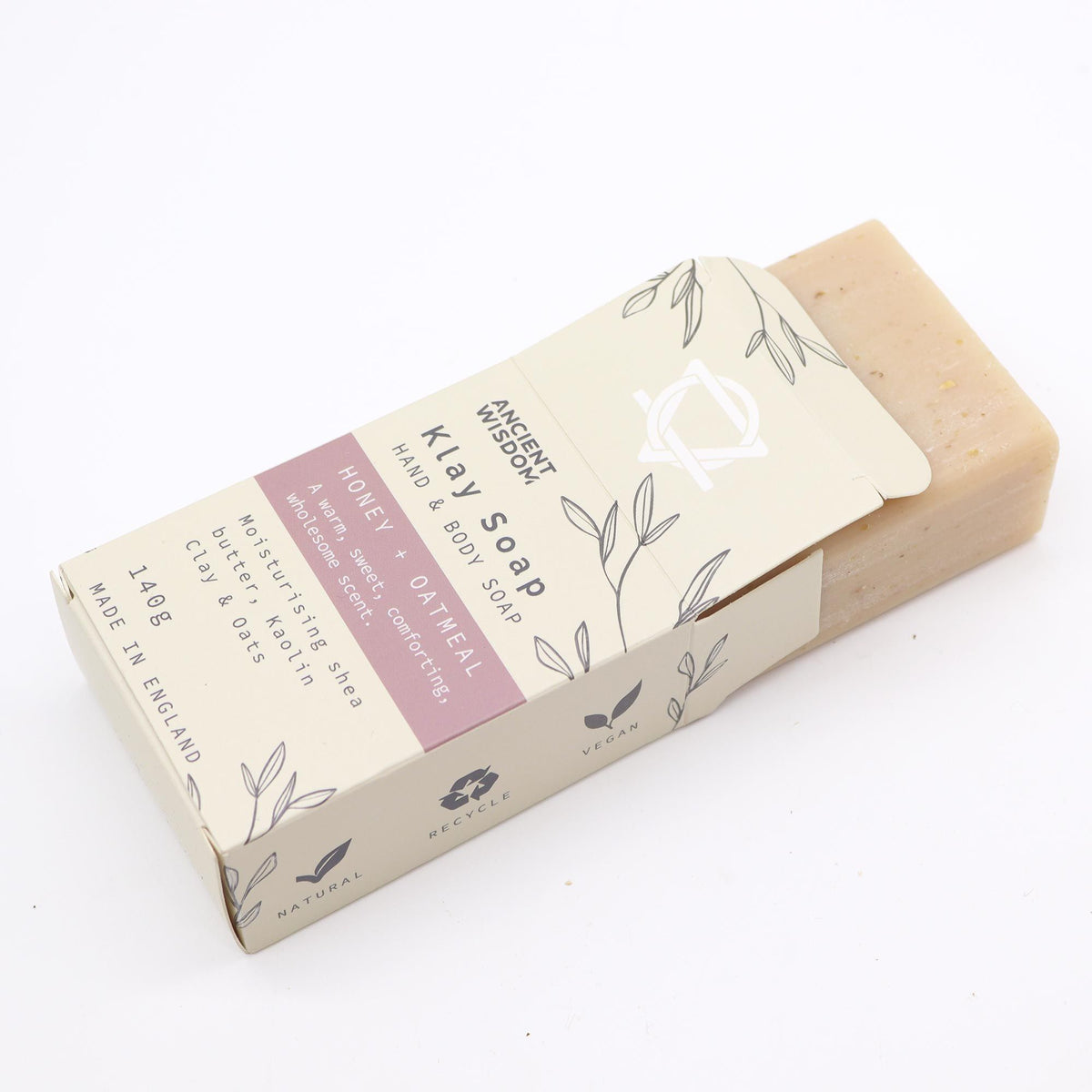 Jabón natural de arcilla · Miel y Avena