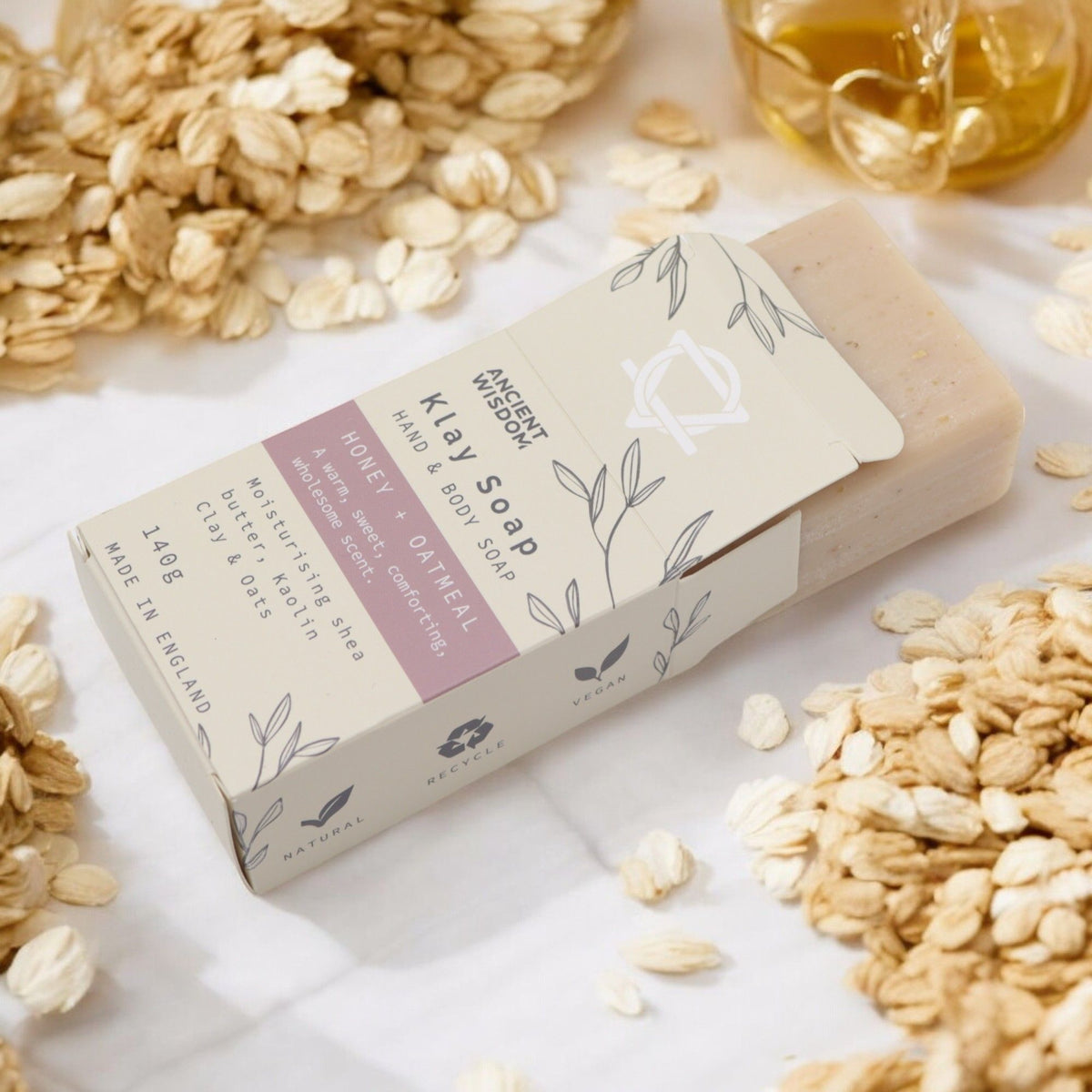 Jabón natural de arcilla · Miel y Avena