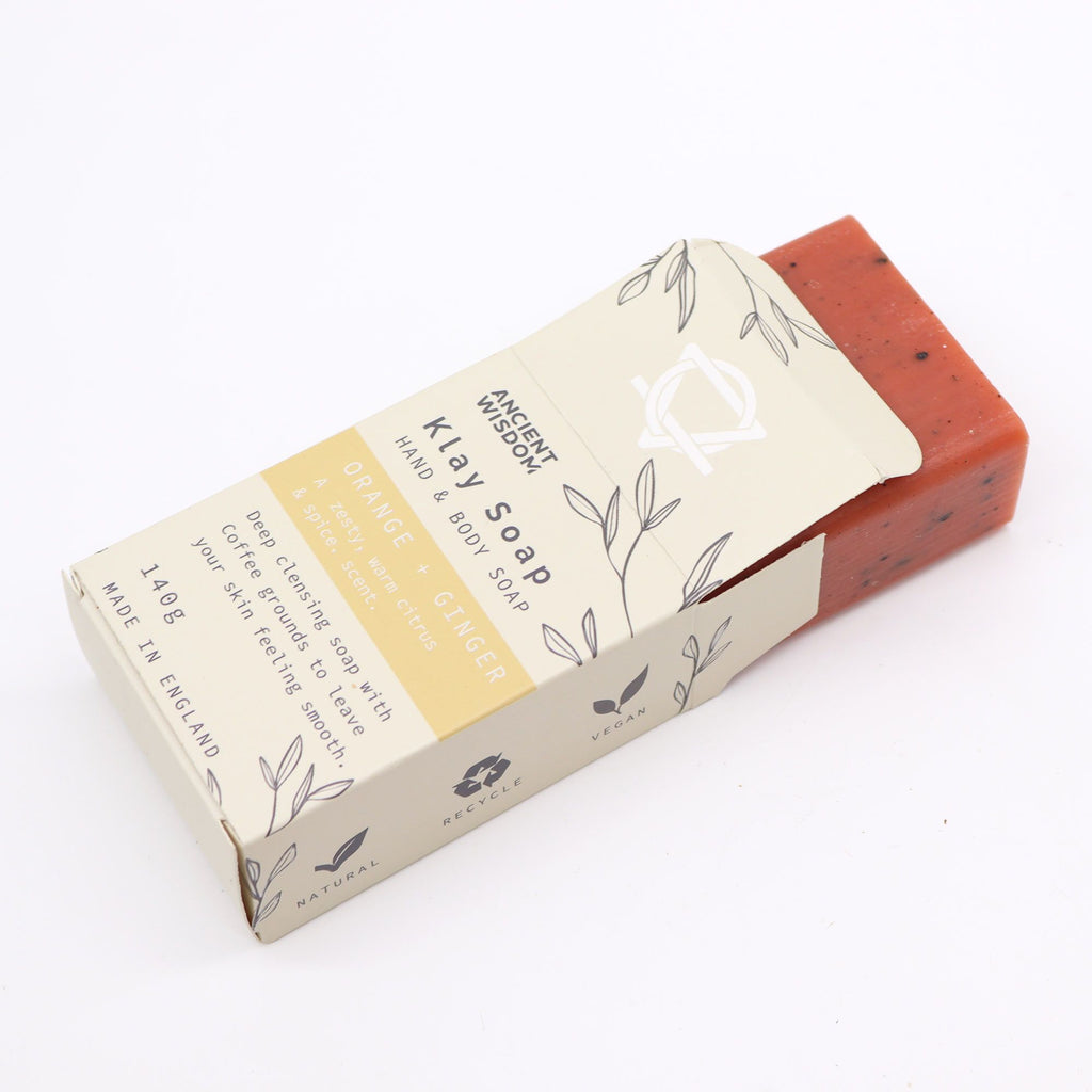 Jabón natural de arcilla · Naranja y Jengibre