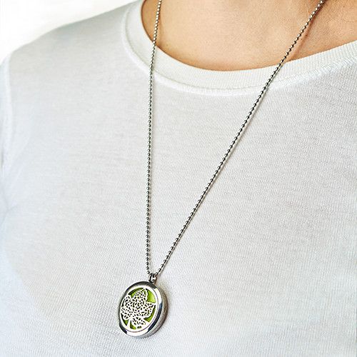 Collar difusor de aromaterapia 30mm - Corazón de diamantes